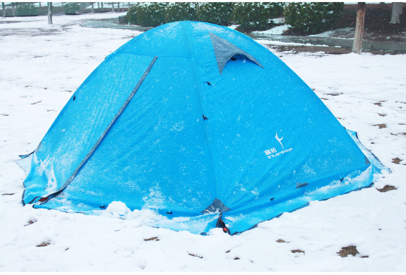 Cheap Goat Tents Flytop 2 layer 2 3 Person Outdoor Camping Tent 4 Season Aluminum Rod Hiking Beach Wafterproof Family Team Snow Skirt Car Tent Tents 